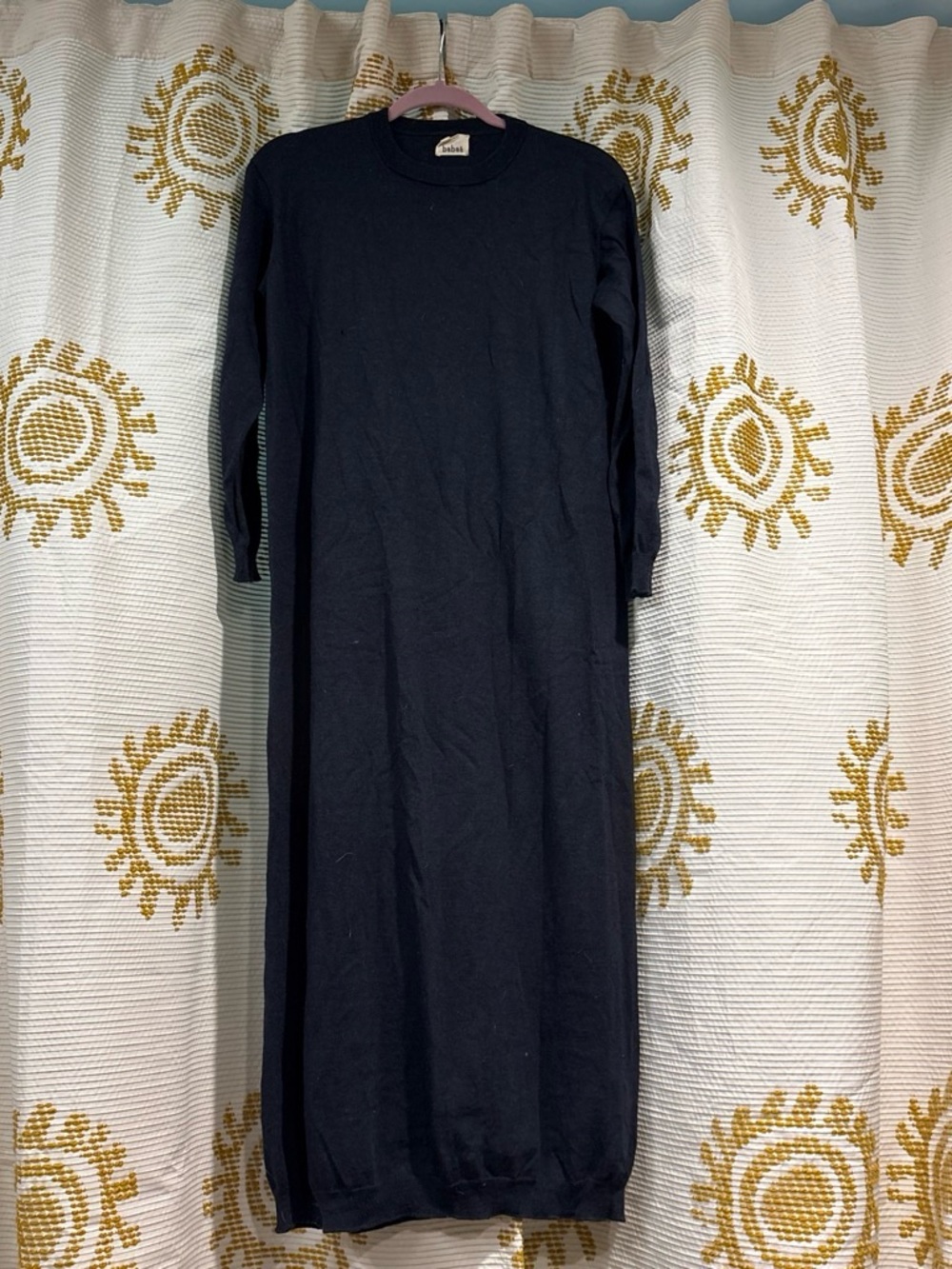 Babaa Navy Long Sleeve Maxi Dress